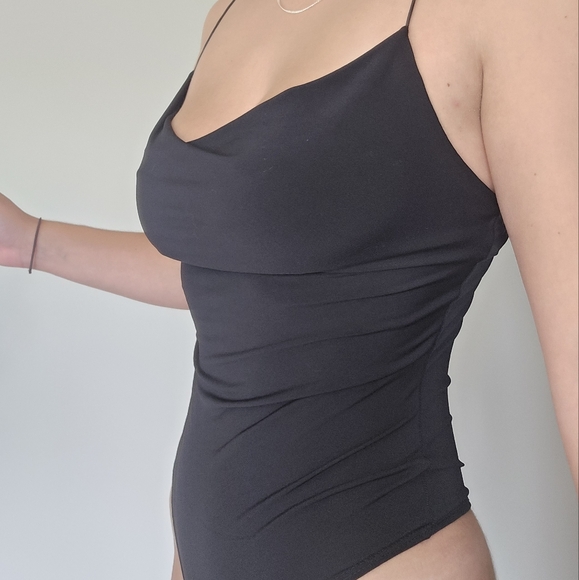 Black Spaghetti Strap Bodysuit - Picture 2 of 2